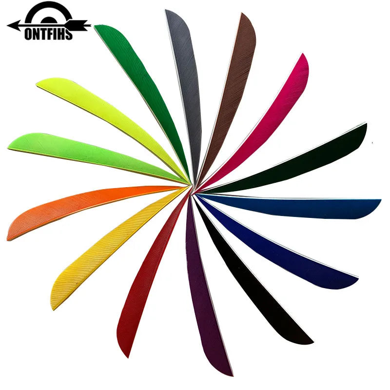 ONTFIHS 5" Solid Color Parabolic Arrow Feathers Fletchings