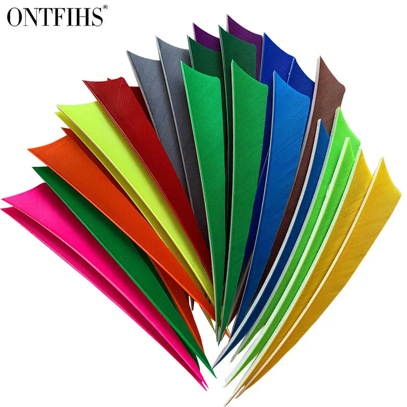 ONTFIHS 5" Solid Color New Shield Arrow Feathers Fletchings