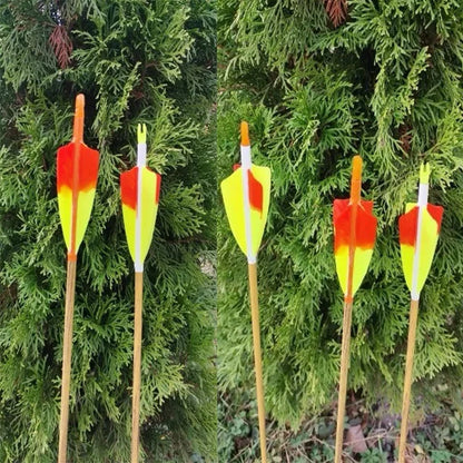 ONTFIHS 3" Gradient Colors Shield Arrow Feathers Fletchings