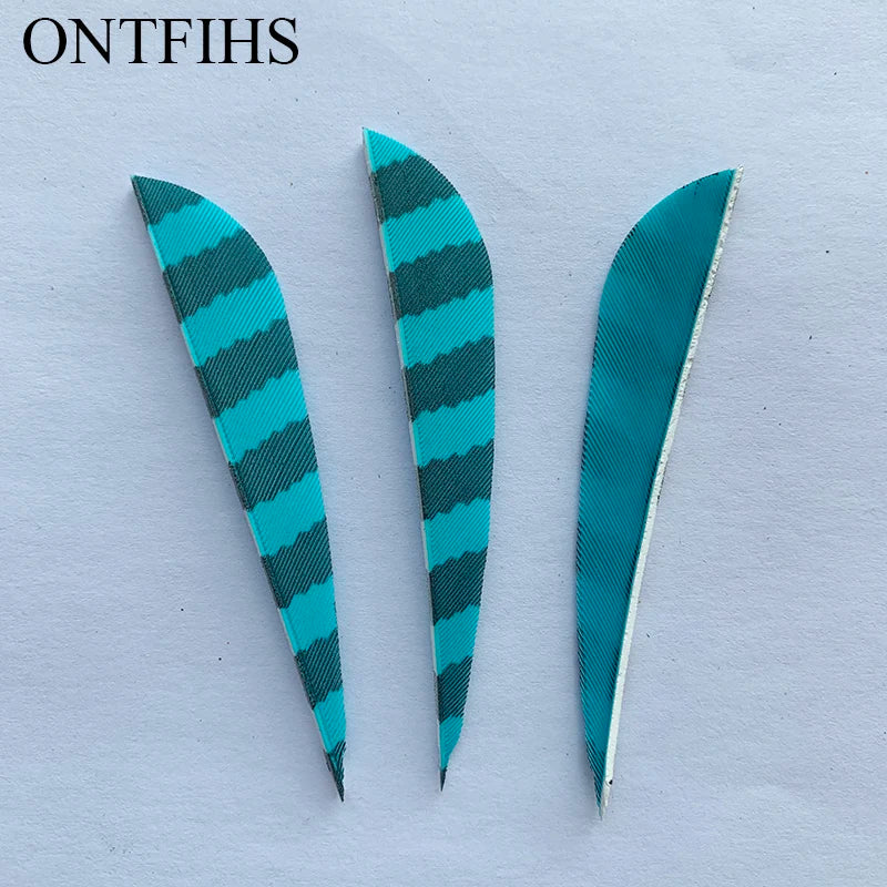 ONTFIHS Parabolic One Side Striped 3" Arrow Feathers Fletchings