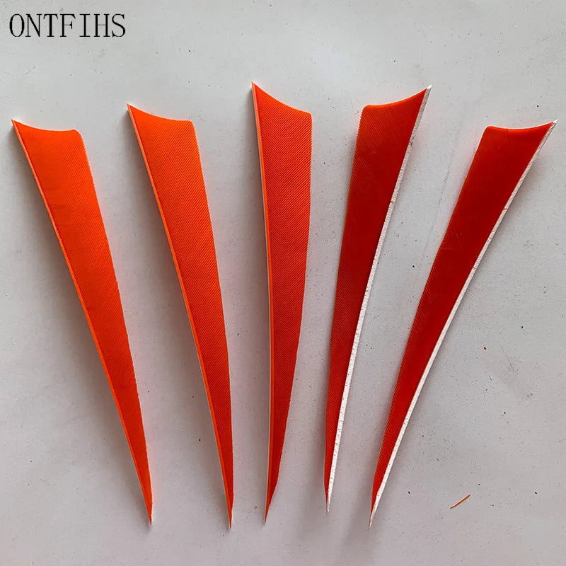 ONTFIHS 5" Solid Color New Shield Arrow Feathers Fletchings