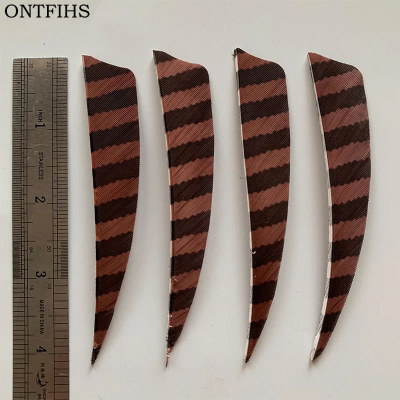 ONTFIHS Shield One Side Striped 4" Arrow Feathers Fletchings