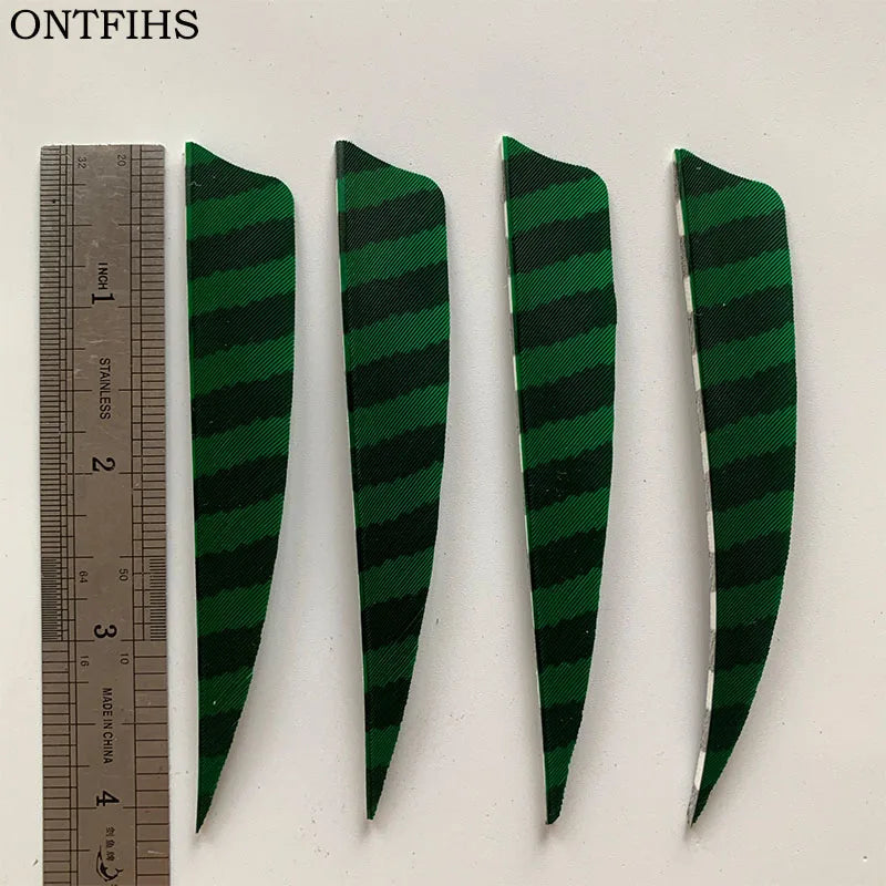 ONTFIHS Shield One Side Striped 4" Arrow Feathers Fletchings