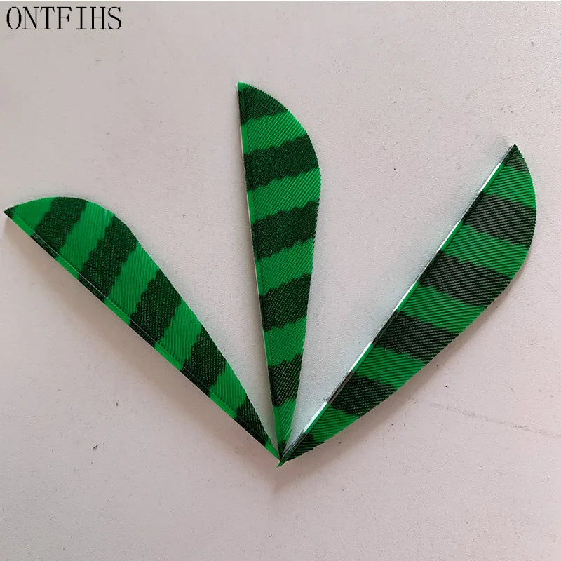 ONTFIHS Parabolic One Side Striped 2.5" Arrow Feathers Fletchings