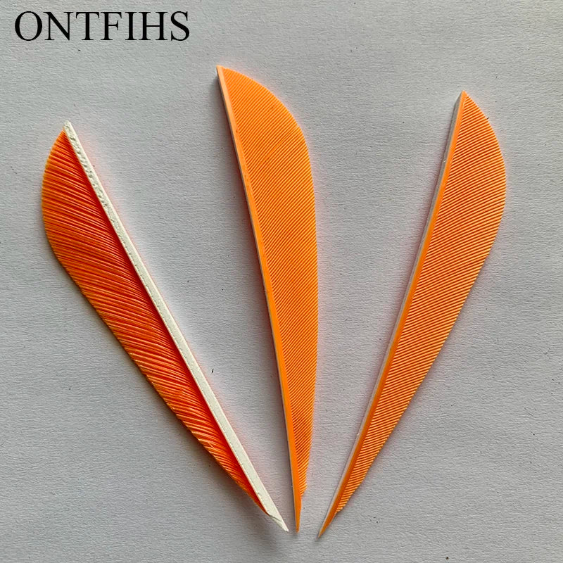 ONTFIHS 3" Solid Color Parabolic Arrow Feathers Fletchings