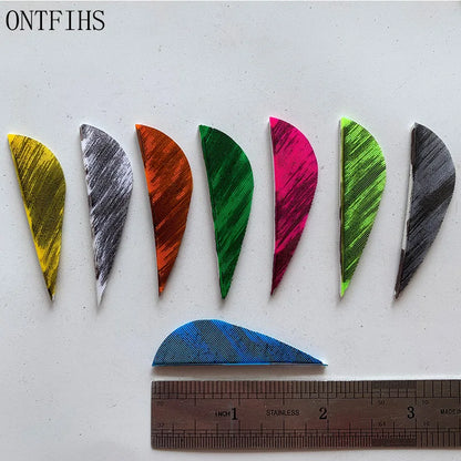 ONTFIHS 2" Solid Color Parabolic Arrow Feathers Fletchings