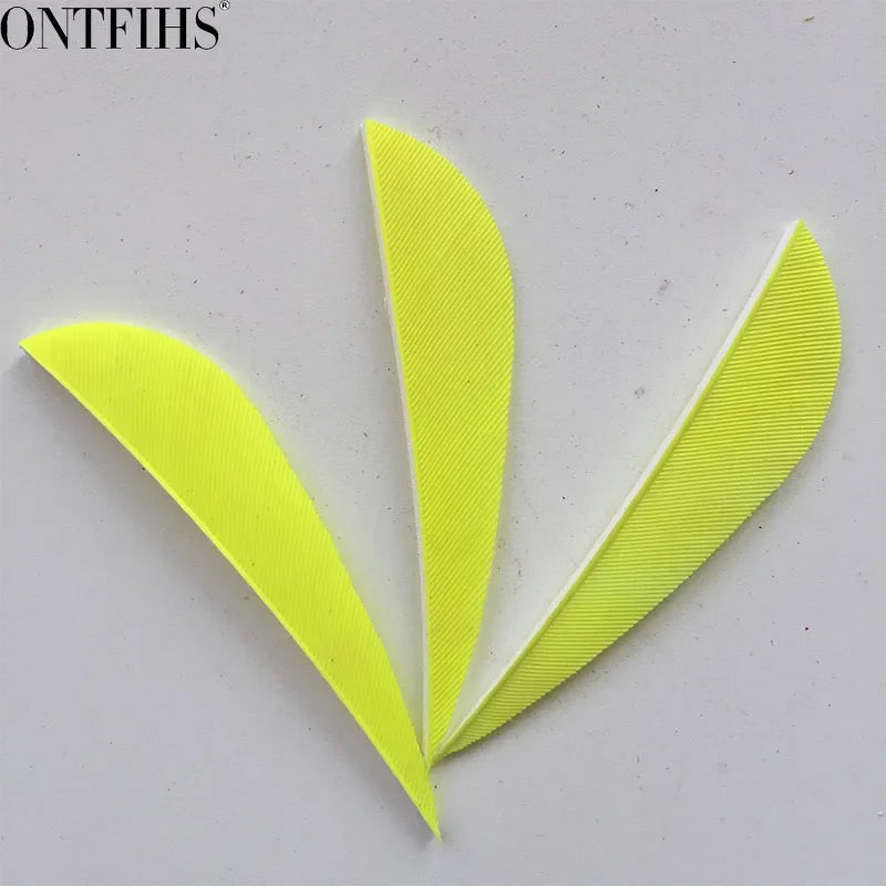 ONTFIHS 2.5" Solid Color Parabolic Arrow Feathers Fletchings