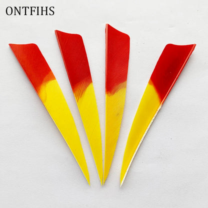 ONTFIHS 4" Gradient Colors Shield Arrow Feathers Fletchings