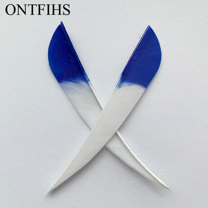 ONTFIHS 4" Gradient Colors Parabolic Arrow Feathers Fletchings