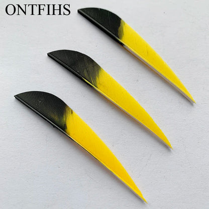 ONTFIHS 3" Gradient Colors Parabolic Arrow Feathers Fletchings