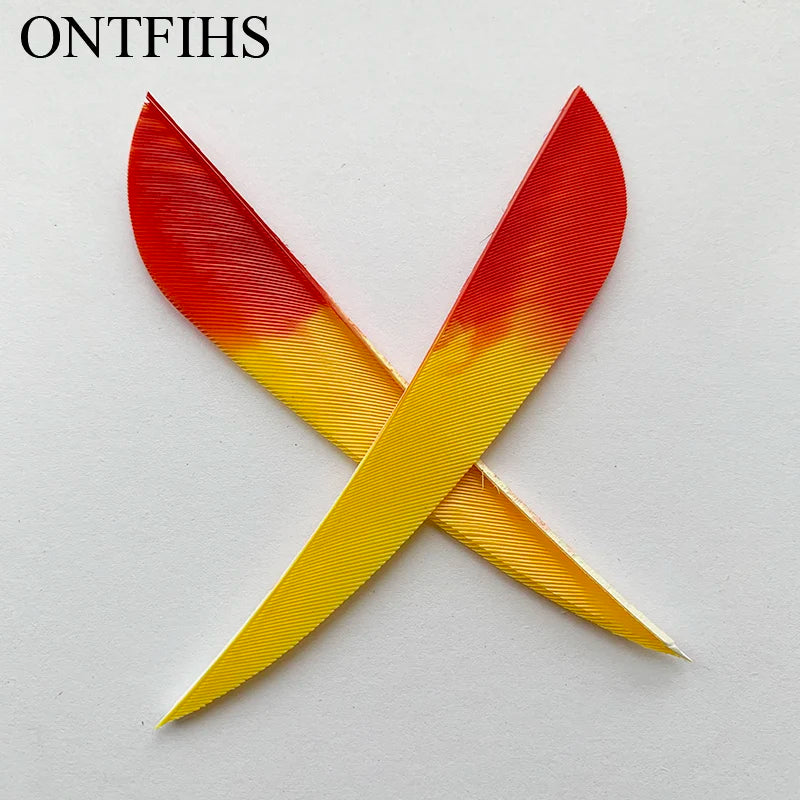 ONTFIHS 4" Gradient Colors Parabolic Arrow Feathers Fletchings