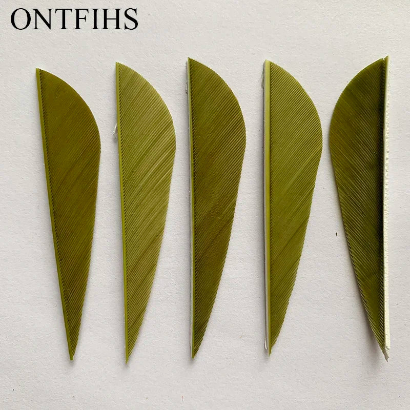 ONTFIHS 2.5" Solid Color Parabolic Arrow Feathers Fletchings