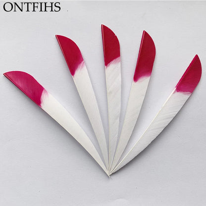 ONTFIHS 5" Gradient Colors Parabolic Arrow Feathers Fletchings