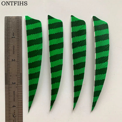 ONTFIHS Shield One Side Striped 4" Arrow Feathers Fletchings