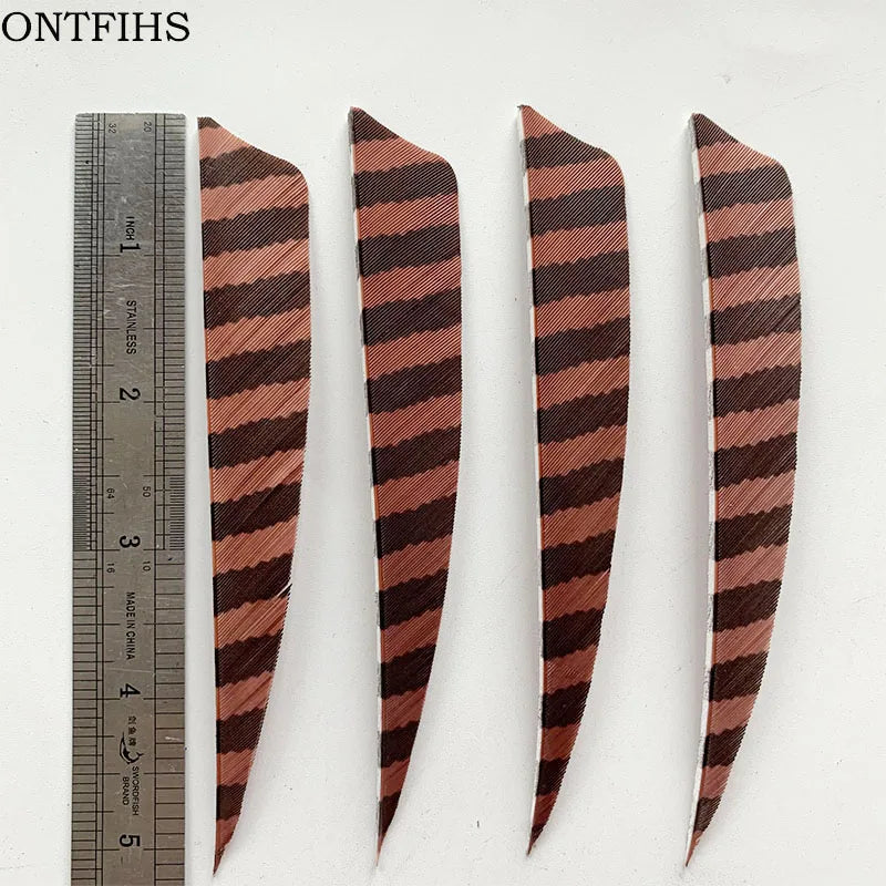 ONTFIHS Shield One Side Striped 5" Arrow Feathers Fletchings