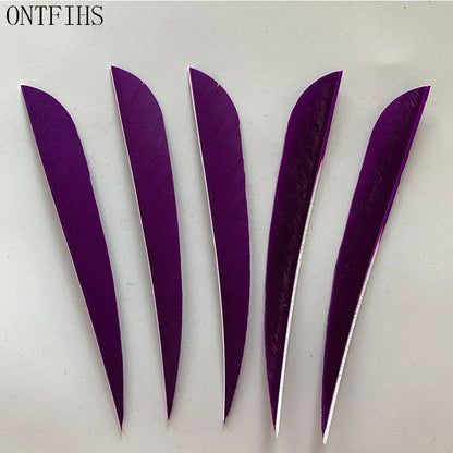 ONTFIHS 5" Solid Color Parabolic Arrow Feathers Fletchings