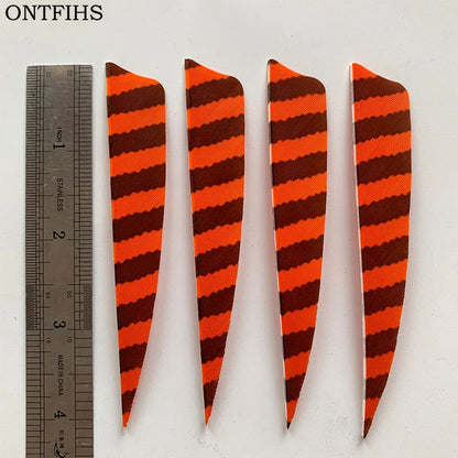 ONTFIHS Shield One Side Striped 4" Arrow Feathers Fletchings