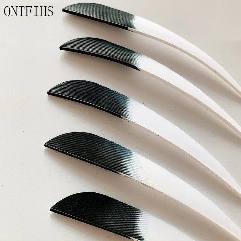 ONTFIHS 5" Gradient Colors Parabolic Arrow Feathers Fletchings