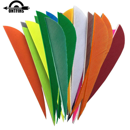 ONTFIHS 3" Solid Color Parabolic Arrow Feathers Fletchings