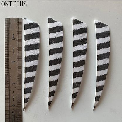 ONTFIHS Shield One Side Striped 4" Arrow Feathers Fletchings