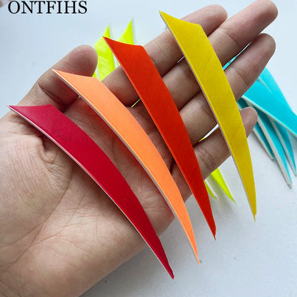 ONTFIHS 4" Solid Color New Shield Arrow Feathers Fletchings