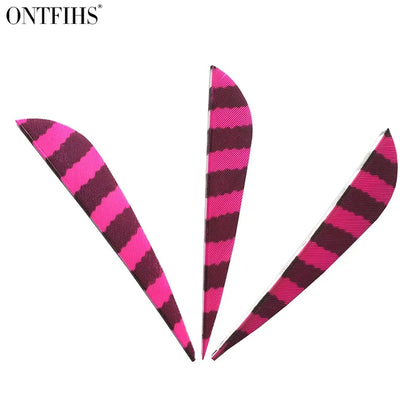 ONTFIHS Parabolic One Side Striped 3" Arrow Feathers Fletchings