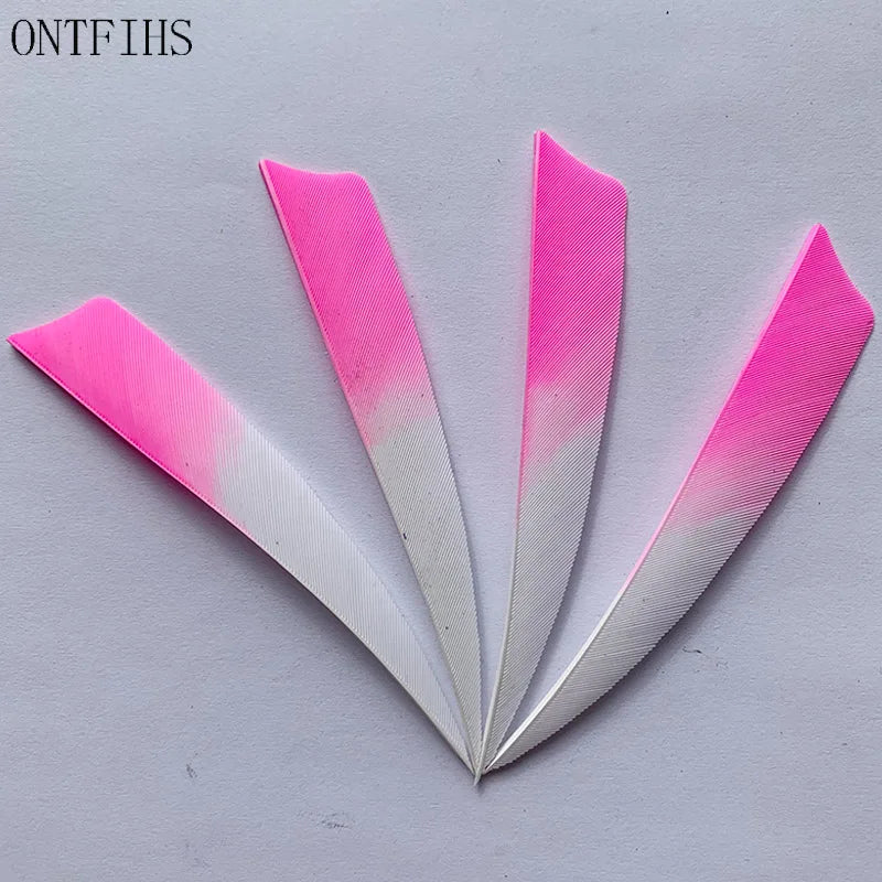 ONTFIHS 4" Gradient Colors Shield Arrow Feathers Fletchings