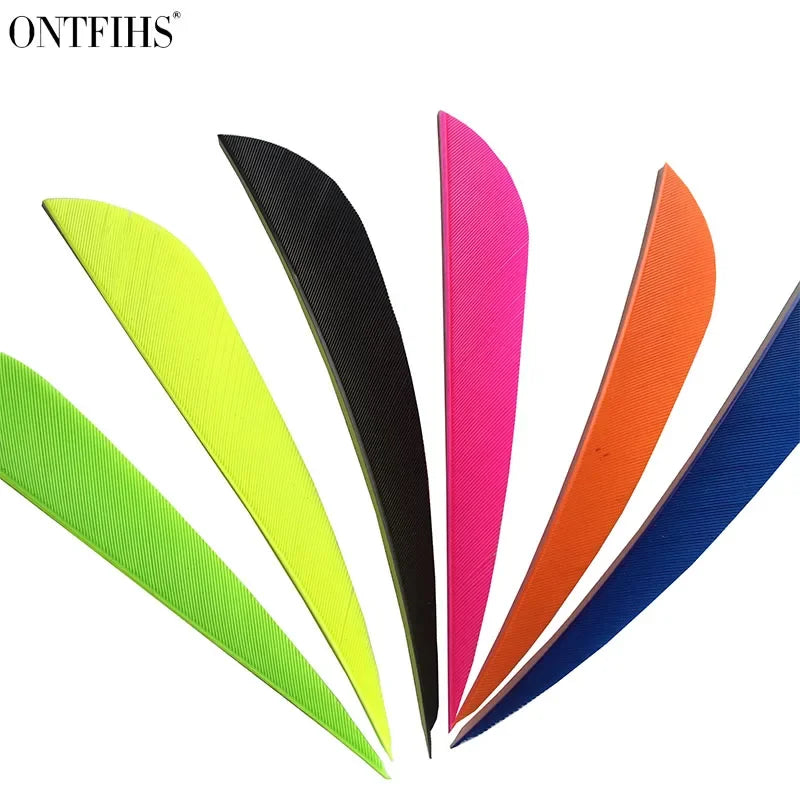 ONTFIHS 4" Solid Color Parabolic Arrow Feathers Fletchings