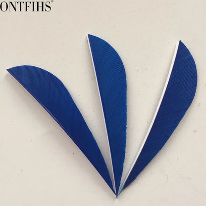 ONTFIHS 2.5" Solid Color Parabolic Arrow Feathers Fletchings