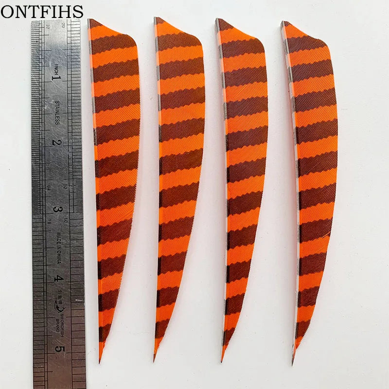 ONTFIHS Shield One Side Striped 5" Arrow Feathers Fletchings