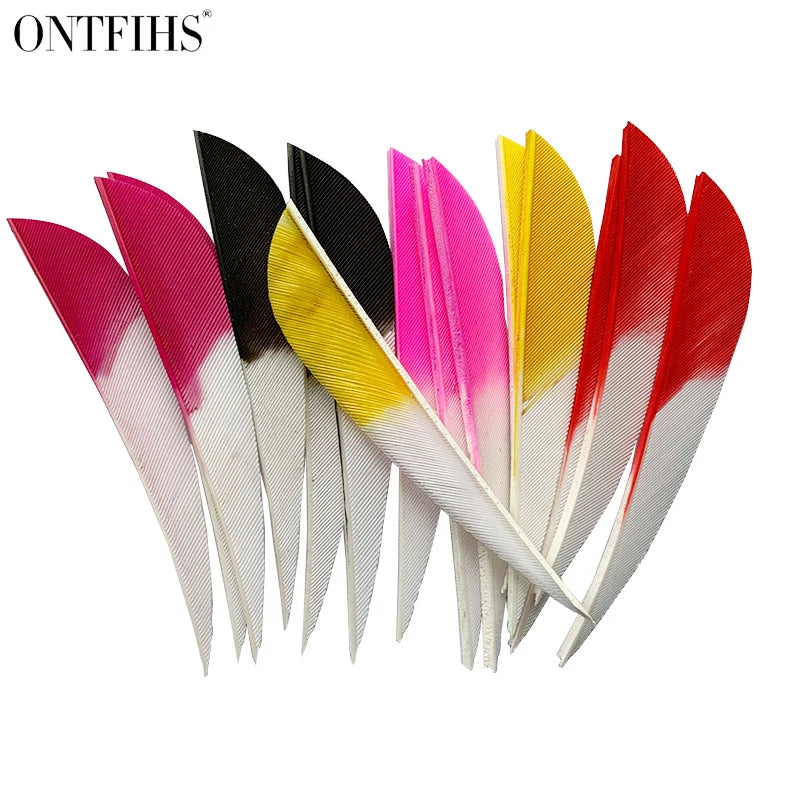 ONTFIHS 3" Gradient Colors Parabolic Arrow Feathers Fletchings