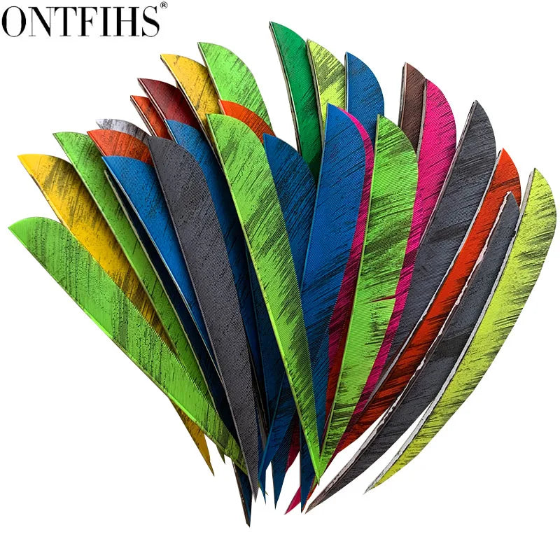 ONTFIHS 5" Parabolic Ink Painting Arrow Feathers Fletchings