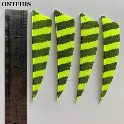 ONTFIHS Shield One Side Striped 3" Arrow Feathers Fletchings