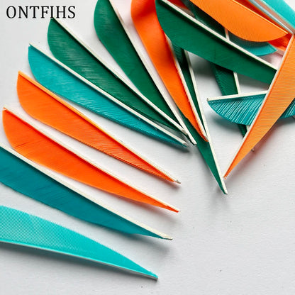 ONTFIHS 3" Solid Color Parabolic Arrow Feathers Fletchings