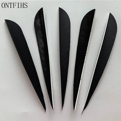 ONTFIHS 5" Solid Color Parabolic Arrow Feathers Fletchings