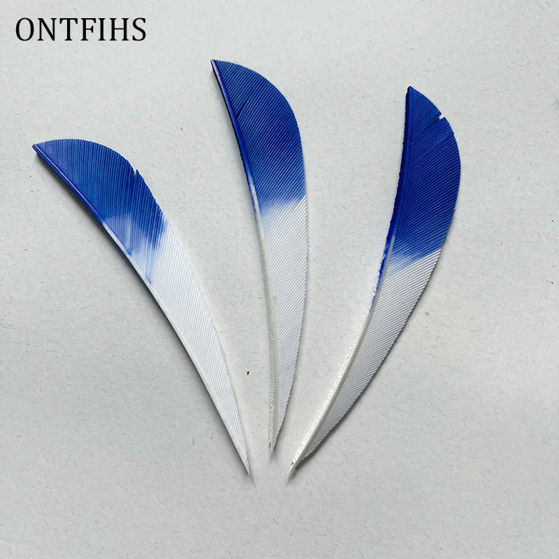 ONTFIHS 3" Gradient Colors Parabolic Arrow Feathers Fletchings