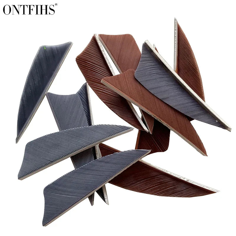 ONTFIHS 2" Solid Color Shield Arrow Feathers Fletchings