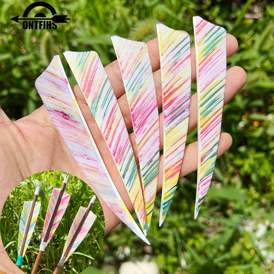 50Pcs New 4inch Camo Shield Archery Arrow Feathers Fletching RW LW