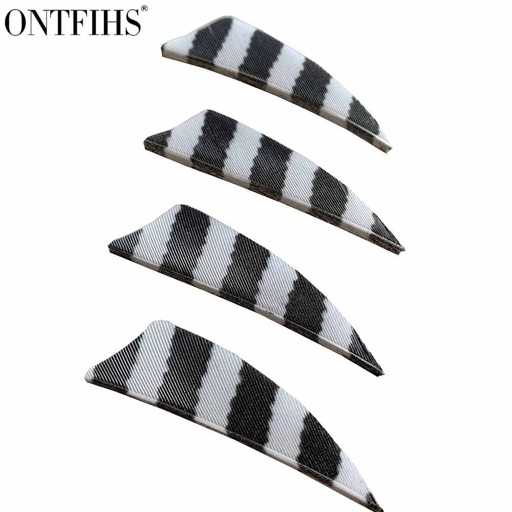 ONTFIHS 2" Shield Cut Striped Arrow Feathers