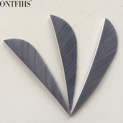 ONTFIHS 2.5" Solid Color Parabolic Arrow Feathers Fletchings