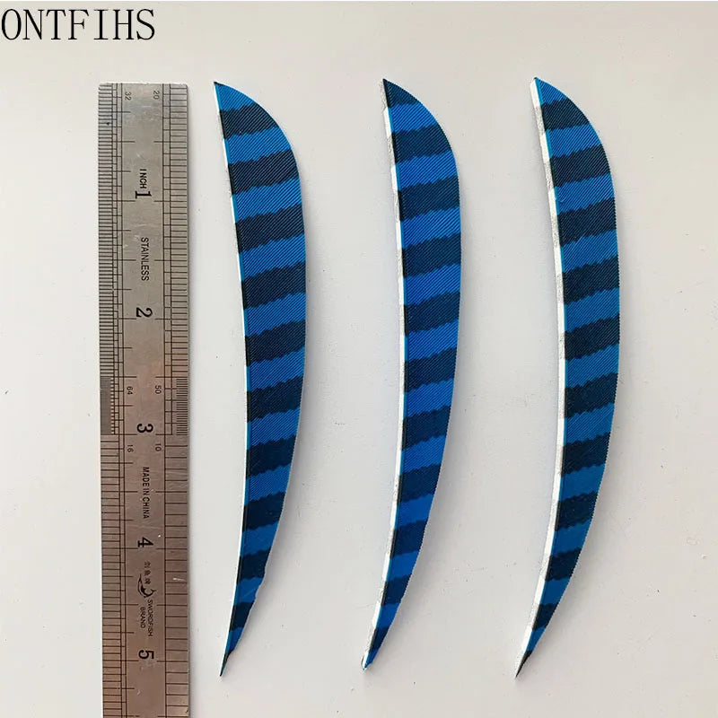 ONTFIHS Parabolic One Side Striped 5" Arrow Feathers Fletchings