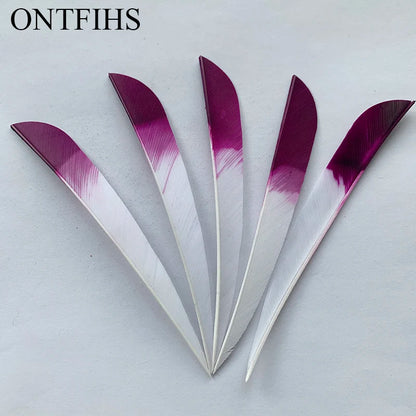 ONTFIHS 5" Gradient Colors Parabolic Arrow Feathers Fletchings