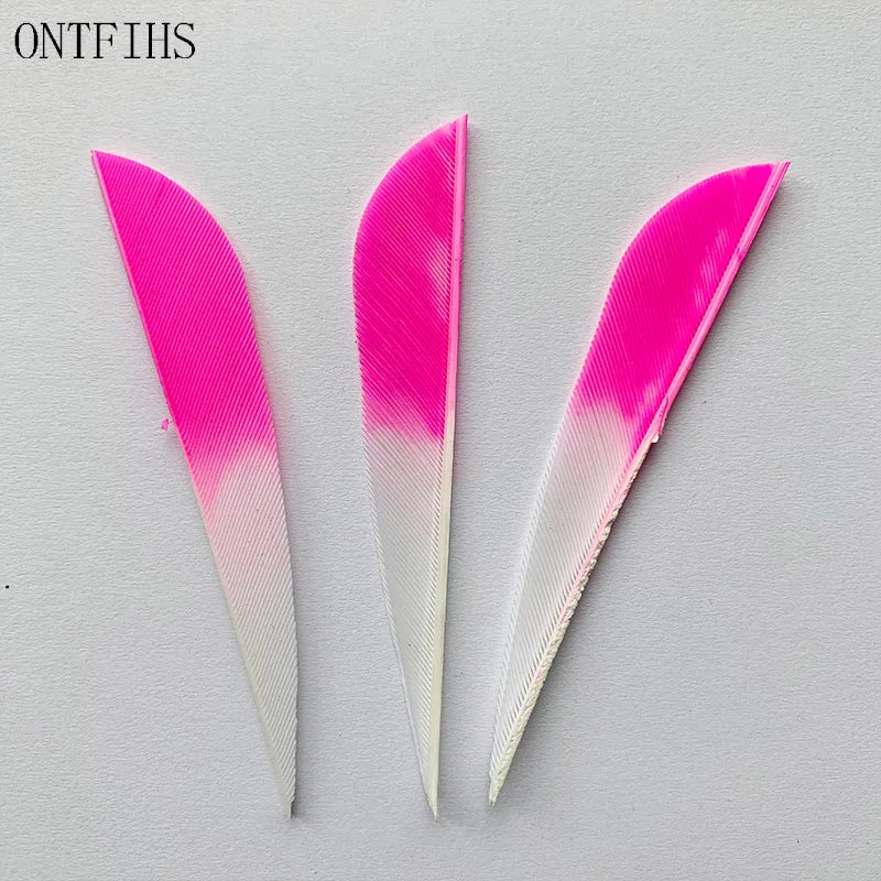 ONTFIHS 3" Gradient Colors Parabolic Arrow Feathers Fletchings