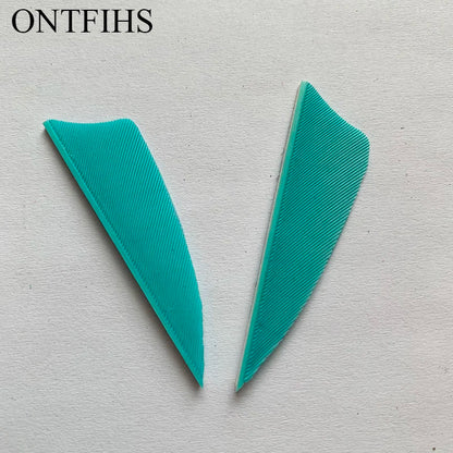 ONTFIHS 2" Solid Color Shield Arrow Feathers Fletchings