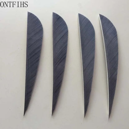 ONTFIHS 4" Solid Color Parabolic Arrow Feathers Fletchings