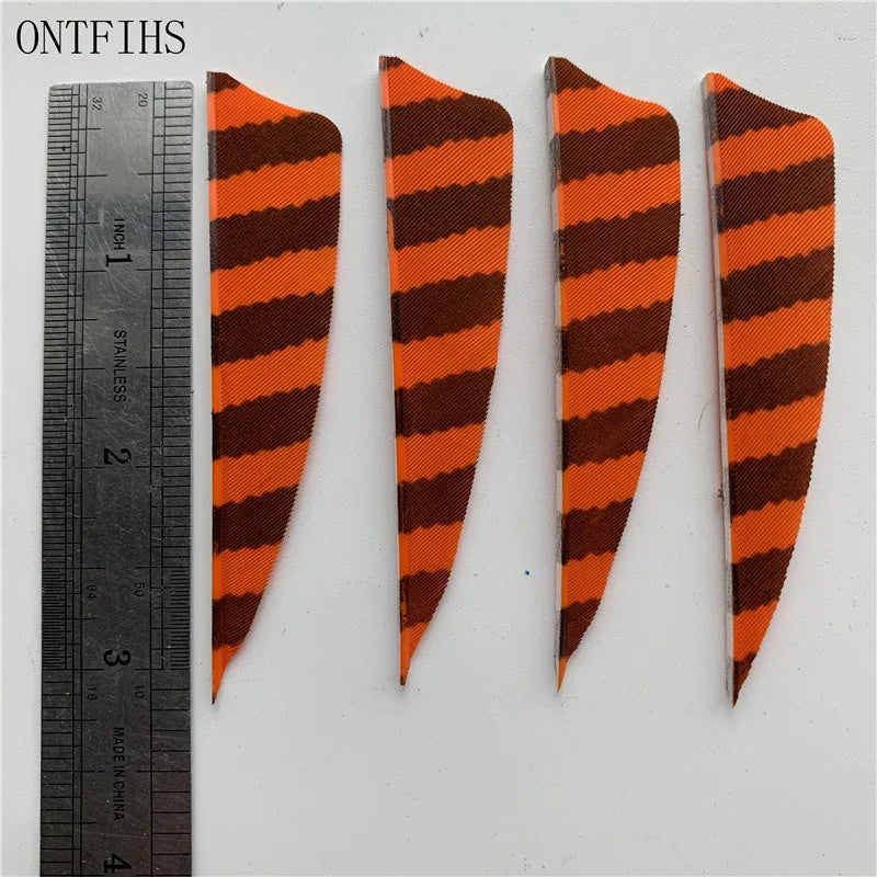 ONTFIHS Shield One Side Striped 3" Arrow Feathers Fletchings