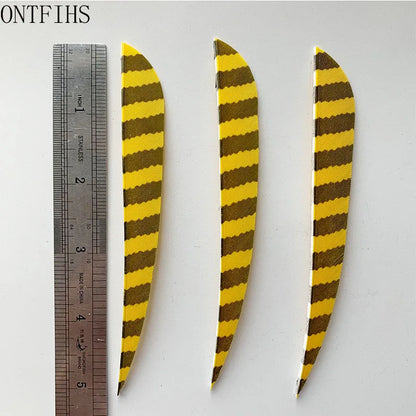 ONTFIHS Parabolic One Side Striped 5" Arrow Feathers Fletchings