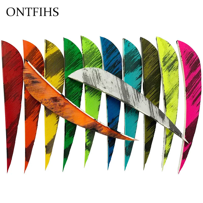 ONTFIHS 4" Paracolic Ink Painting Arrow Feathers Fletchings