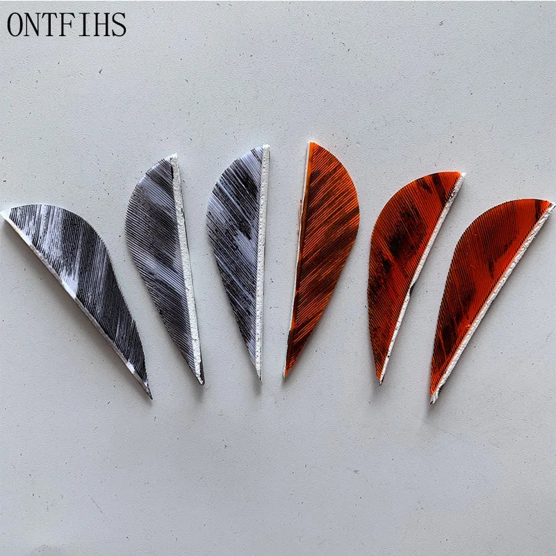 ONTFIHS 2" Solid Color Parabolic Arrow Feathers Fletchings