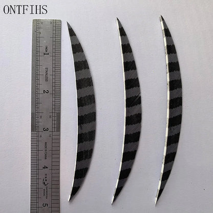 ONTFIHS Banana One Side Striped 5" Arrow Feathers Fletchings